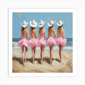 Cowgirls On The Beach Art Print