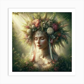 Girl In The Forest Art Print