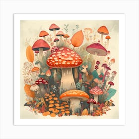 Mushroom Forest 1 Art Print