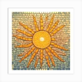 Mosaic Sun A Sun Created From A Mosaic Of Small Tiles 24 Art Print