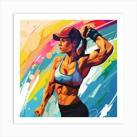 Fitness Girl Painting Art Print