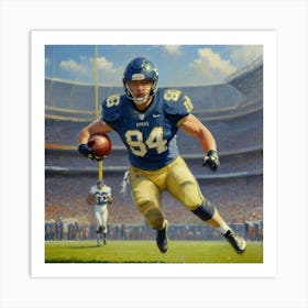 The Tactical Runner Football Athlete in Motion Art Print