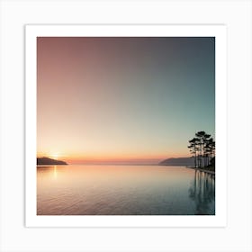 Sunrise Over A Lake Art Print