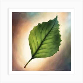 green Leaf glow Art Print