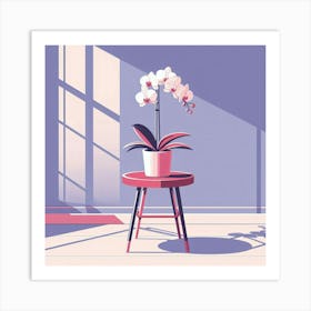 Orchid In A Pot Art Print