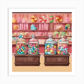 Candy Store Illustration Art Print