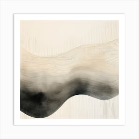 Abstract Organic Minimalist Black Waves 11 Art Print