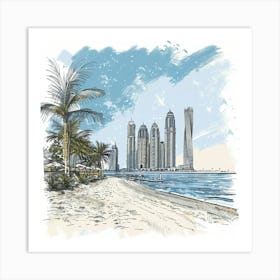 Dubai Skyline 1 Art Print