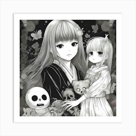 Skeleton Girl 2 Art Print