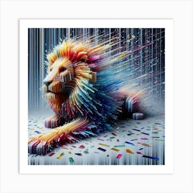 Painted Lion Art Print