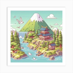 Japanese Village 1 Art Print