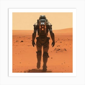 Red Planet Mechanical Explorer Art Print