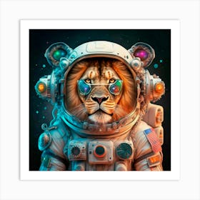 Lion In Space Art Print