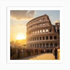 Sunset In Rome Art Print