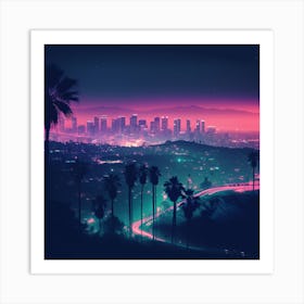 Cityscape At Night Art Print