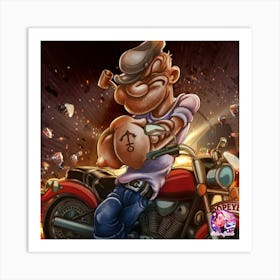 Bad bone popeye Art Print