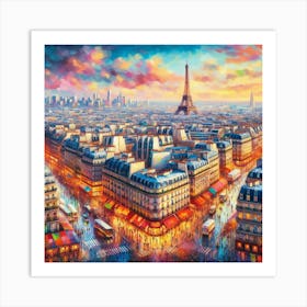 Watercolor Painting Of Paris Art Print