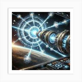 A High Tech, Sci Fi Depiction Of A Massive Orbital Art Print