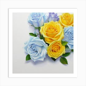 Spring flowers on a bright white wall, 5 Art Print