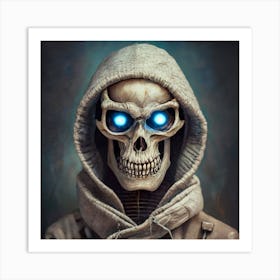 Fulllength Post Apocalyptic Alien Skull In A Wh Art Print