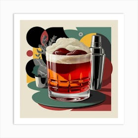 A Stunning Illustration Of A Classic Negroni Cockt 6pbwoz9vreercd7fgbcnug Mbk1n7outb2vbcw4n1znxa Art Print