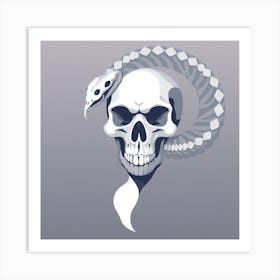 Skull And Snake 1 Art Print