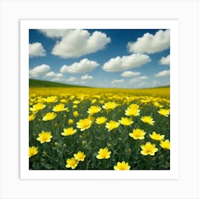 Field Of Yellow Flowers 2 Art Print