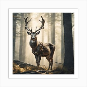 Deer In The Forest 227 Art Print