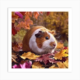 Autumn Guinea Pig Art Print