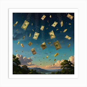 Money Falling From The Sky 3 Art Print