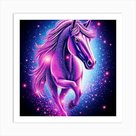 Pink horse Art Print