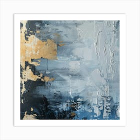 Abstract In Blue And Gold 3 Art Print