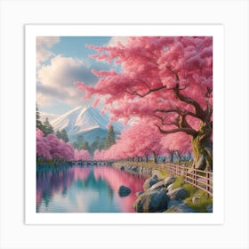 Pink trees 2 Art Print