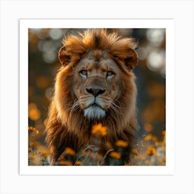 Lion In The Field 1 Art Print