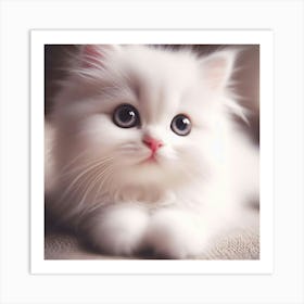 White Cat 7 Art Print