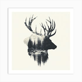 Deer In The Woods Art Print