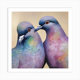 Pair of pigeons Art Print