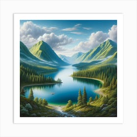 Lake In The Mountains 55 Art Print