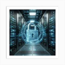 Server Room With A Padlock 1 Art Print