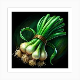 Fresh Green Onions Bundle Art Print