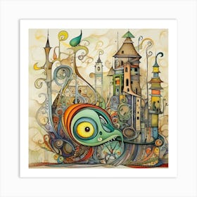 Abstract Fractal City 1 Art Print