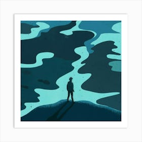 Man Standing On A Hill Art Print