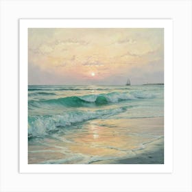 Sunset On The Beach Art Print