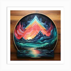 Geometric Art Northern lights Art Print