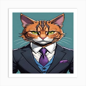 Business cat Art Print