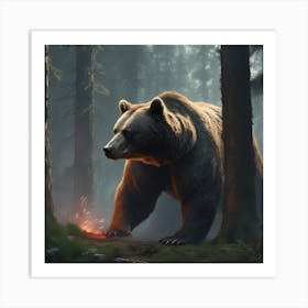 Bear In The Forest 31 Art Print