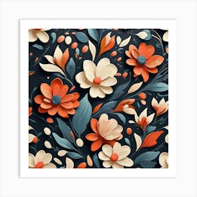 Floral Wallpaper art print Art Print