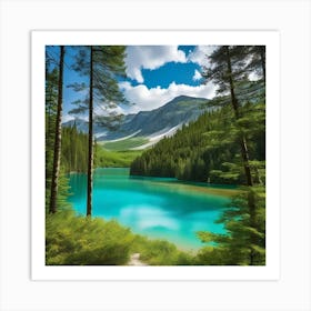 Blue Lake In The Mountains 9 Art Print