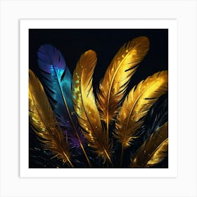 Gold Feathers Art Print