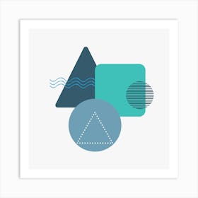 A Basic Exploration of Geometric Forms in Flat Design Art Print